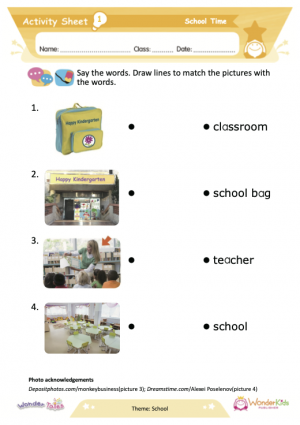 Wonder Tales - School time Activity Sheets