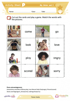 Wonder Tales - My sister and I Activity Sheets