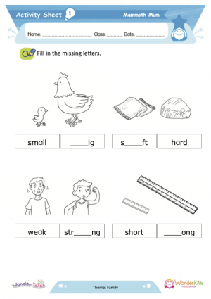 Wonder Tales - Mammoth mum Activity Sheets