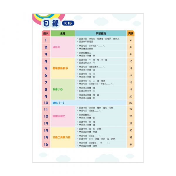 幼兒中文26週+ 綜合能力訓練 K1B