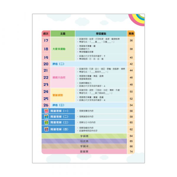 幼兒中文26週+ 綜合能力訓練 K2A