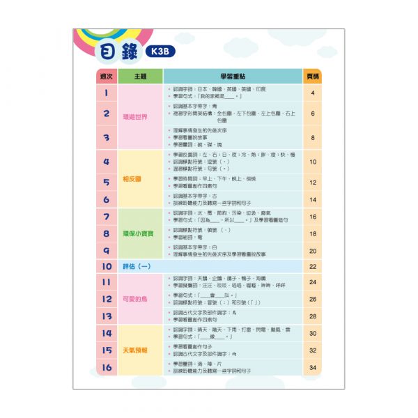 幼兒中文26週+ 綜合能力訓練 K3B