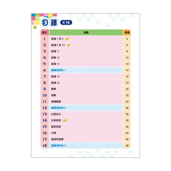 幼兒數學26週+ 綜合能力訓練 K1B