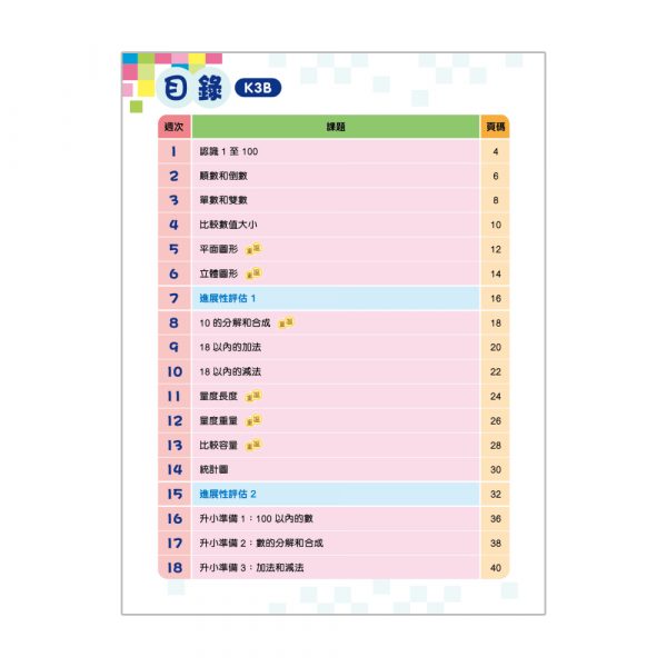 幼兒數學26週+ 綜合能力訓練 K3B