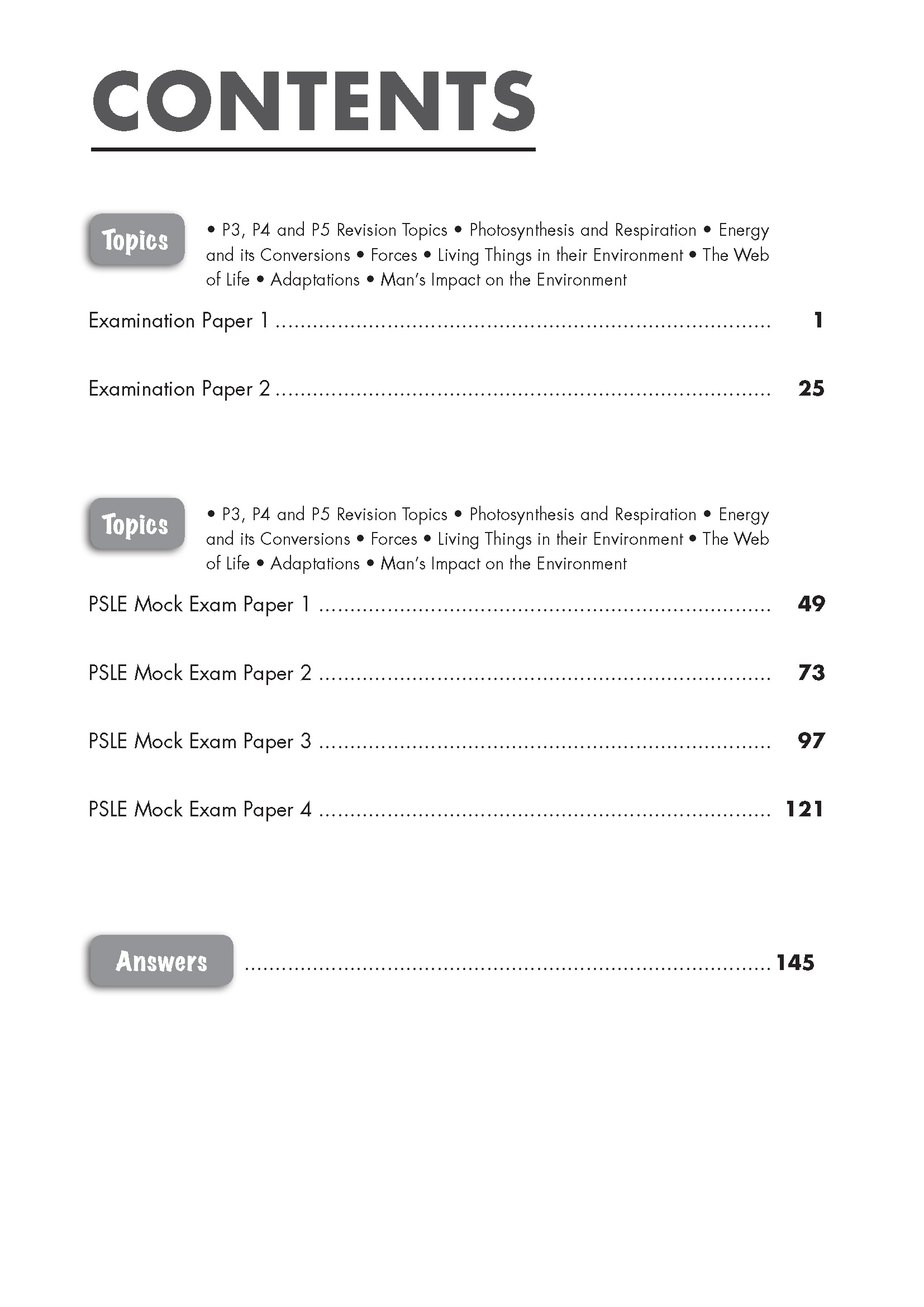 P6 TOP Science Examination Papers P6 TOP Science Examination Papers